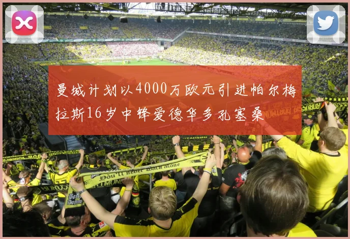 曼城计划以4000万欧元引进帕尔梅拉斯16岁中锋爱德华多孔塞桑